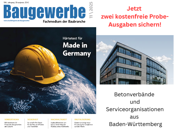 Baugewerbe Mitglieder-Abonnement Betonverbände und Serviceorganisationen aus Baden-Württemberg Baugewerbe Mitglieder-Abonnement Betonverbände und Serviceorganisationen aus Baden-Württemberg